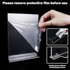 Acrylic Sign Holder 8.5 x 11, 24 Pack Clear Double-Sided Acrylic Display Stand for Vertical Tabletop Use, Perfect for Menus, Flyers, and Paper in Restaurants, Hotels, Office