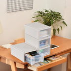 12 Quart Stackable Storage Drawers, Plastic Stacking Drawer, 4 Packs