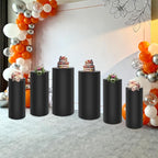 Eapmic Pedestal Stands for Party, Cake Pedestal Stand, Dessert Table Display Plinth Pillars, Sculpture Display Column Decoration Cube for Wedding Birthday (Black, Cylinder-6Pcs(27.56"+26"+23.62"))