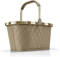 reisenthel carrybag frame rhombus olive - Sturdy shopping basket with plenty of storage space and practical inner pocket - Elegant and water-repellent design