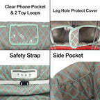 Love&go Soft Pillow Attached 2-in-1 Shopping Cart and High Chair Cover for Baby, Cotton Padded Cart Cover, Fold'n Roll Style, Portable with Carry Bag (Gray Grid)