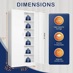 Metal Storage Cabinet, 71 Inch Tall Metal Storage Cabinet with Doors and Shelves, Pantry Cabinets for Kitchen Storage, Garage Cabinet for Living, Dining Room, Assemble Required