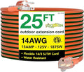 Go Green Power Inc. (GG-13825) 14/3 SJTW Outdoor Extension Cord, Lighted Extension Cord, 25 ft