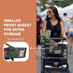 Wadabuggy Shop Foldable Shopping Cart - Portable & Lightweight Folding Utility Carts with Easy to Maneuver Wheels, Storage Baskets for Grocery and Heavy Duty, Cup Holders & Zippered Pouch