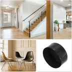 uxcell 4pcs Rubber End Caps 110mm(4 5/16 Inch) ID x 80mm(3 1/8 Inch) H Vinyl Round End Cap Cover Screw Thread Protectors Black