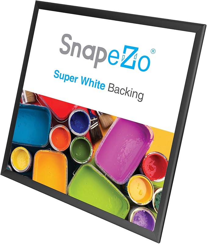 SnapeZo Poster Frame 36x36, Black, 1.25 Inch Aluminum Profile, Front-Loading Snap Frame, Wall Mounting, Professional Series