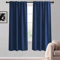 KGORGE Blackout Curtains for Bedroom, Privacy Thermal Insulation Room Darkening Noise Reducing Rod Pocket and Back Tab Drapes for Living Room Bedroom, W52 x L63 inches, Blue, 2 Panels