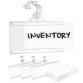 Pack of 100 - Plastic Wire Shelf Label Holder, Sign and Ticket Holder, Easy Clip Design with Tight Snap Lock Closure. Height, 1-1/4" X Width, 3" | "100 Label Inserts Included"