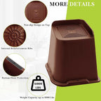 Bed Risers 1 inch, 2 inch, 3 inch, 4 inch, 6 inch, 8 inch Heavy Duty, Oversized Furniture Riser for Couch Sofa Table Chair Leg Frame Dorm, Support up to 6000 Lbs (Chocolat Brown 6 Pack, 6 inch)