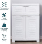 Sunnydaze Plastic Garage Storage Cabinet with Adjustable Shelf - 34.5" H - Garage, Office, Home, Laundry Room - Speckled White