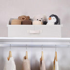 WUIKE 3 Pack Extra Large Closet Storage Bins with Handles, Fabric Trapezoid Storage Binsr for Organizing Clothes, Sheets, Blankets, White & Beige