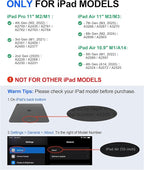 Magnetic iPad Stand with Wireless Charging, 18W Charger, Suction Cup Base, 360° Rotating Panel & Foldable, ONLY for iPad Pro11"(4th/3rd/2nd), Air11"(M3/M2), Air10.9"(5th/4th), Work & Study Desk - Gray