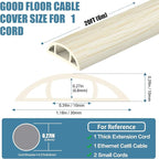 Floor Cord Covers for Wires 20FT Cable Hider Wire Cover Self Adhesive Cord Hider Floor for Offices, Homes, Workshops, Warehouses Cable Cavity 0.39" W x 0.27" H