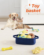 KALLAX Small Woven Basket, 12 x 8 x 4.5 Inches, Small Storage Baskets for Organizing, Gift Baskets Empty, Cute Rope Shelf Closet Storage Bins for Shelves, Dog Toy Basket, 3 Packs, Navy Blue