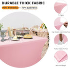 SEPARO 2Pack,4FT Pink Spandex Table Cover Fitted Rectangular Tablecloth Stretchable Tablecloth 4 ft Wrinkle-Free for Party Tradeshows Banquet Weddings Cocktail, 2 Pcs