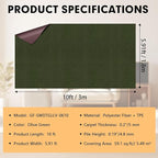 Marine Carpet,6 FT x 10 FT Olive Green Indoor Outdoor Carpet 0.2" Thick with Water-Proof TPE Backing, Non-Slide for Home, Patio, Porch, Deck