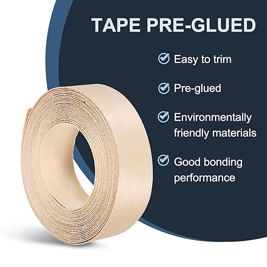 PATIKIL Maple Edge Banding, 1-1/2 Inch x 25 ft Wood Veneer Tape Pre-glued Flexible Plywood Edge Banding with Hot Melt Adhesive for Furniture Restoration