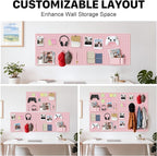Peg Board, 3 Pack Metal Pegboard Panels Pink Pegboards Wall Organizer with Frame Large Heavy Duty Peg Board with Hooks for Walls Home, Garage Tool Storage, Office, Craft Room, Kitchen 24”×16”