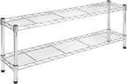 SI 8" d x 42" w Chrome Wire Shelving with 2 Tier Shelves, 800lbs Capacity Each, Modern, Contemporary, Industrial Style