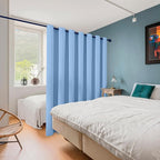 ChrisDowa Room Divider Curtain 108 Inches Long, Wide Blackout Sliding Door Curtain for Bedroom, Room Darkening Privacy Window Curtain for Patio Door (1 Panel Set, Sky Blue, 100 x 108 Inch)