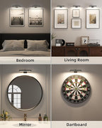 EZVALO Picture Light for Wall, Rechargeable 2400mAh Battery Lights Wireless Remote, 3 Color & Dimmable Magnetic 8'' LED Lights Display for Painting, Living Room, Gallery, Bedroom, Dashboard(Black-2P)