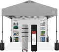 Best Choice Products 10x10ft Easy Pop Up Canopy w/Side Wall, 10 Pockets, Portable Carrying Case, 1-Button Setup, 4 Weight Bags - Silver