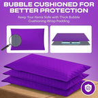 Purple 12.5x19.5 Inch Large Poly Bubble Mailers #6 | Padded Envelopes with Self Seal | Air Lined Cushioned Bubble Mailer | Usable Size 12.5x15 | 50 Pack Bulk | Lightweight shipping Bags