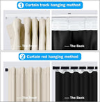 Room Divider Curtains Total Blackout Privacy Curtain Panel Room Thermal Insulated Noise Reduction Curtains for Bedroom Window Living Room Ceiling Track Curtain W 10 ft × H 9 ft Beige