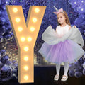 Marquee Letters 4 Feet Tall, 4FT Large Light up Letters Y, Big Sign Y with Warm White Light for Birthday Wedding Proposal Engagement Graduation Party Backdrop Decorations