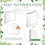 2 Pcs 12 Inch Large Acrylic Risers Display Stands 5 mm Thick Acrylic Shelf Riser Showcase for Collectibles Jewelry Cupcakes Food Figures Perfume Cabinet(Clear)