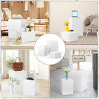 Cube Display Pedestal Stand for Bridal Shop, Square White Display Risers Columns, Party Event Decor Platform Base Showcase for Model Jewelry Clothing Shop Home Exhibition (11.8*11.8*7.87in)