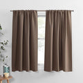 PONY DANCE Blackout Curtains & Draperies - Black Out Window Curtain 2 Panels Home Decoration Thermal Insulated Light Block Drapes Privacy Protect, 52 by 54 inches, Mocha, Set of 2