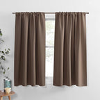 PONY DANCE Blackout Curtains & Draperies - Black Out Window Curtain 2 Panels Home Decoration Thermal Insulated Light Block Drapes Privacy Protect, 52 by 54 inches, Mocha, Set of 2