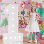 Light Up Numbers, Marquee Numbers 4 Feet Tall with Cool White Light, Large Number for Party Anniversay Event Graduation Decoration, Marquee Numbers 4ft Light Up Sign Number 1