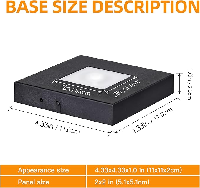 EUSTUMA LED Light Base Square Display Stand In A Variety of Colors,Lighted Up Stand Color Changing LED for 3D Glass Crystal Art,Holiday Party Decoration. (Large black, Large)