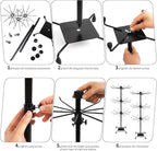 3 Tier Spinner Display Rack Retail Display Stand Metal Rotating Display Rack for Jewelry Keyring Socking HatsToys，Movable Shop Spinner，Adjustable height， Black,Pack of 2