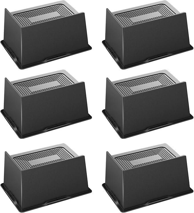 Bed Risers 6 Inch Heavy Duty, Oversized Furnitures Risers 6 inch Support 6000 lbs, Bed Table Rising Blocks, Fits for Couch, Sofa, Chair, Furniture Lifts 6 Pack（Black 6'' 6 Pack）