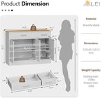 SUNLEI Sideboard Buffet with Storage, Farmhouse Kitchen Cabinet with 3 Doors and 2 Drawers, Coffee Bar Cabinet with Storage for Living Room, White