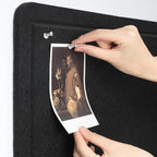 Large Bulletin Board, 60 x 48 inches Decorative Felt Pinboard, 5' x 4' Cork Board Alternative for Wall, Foldable Photo Board Self-Adhesive Vision Board with 20 Pushpins - Black