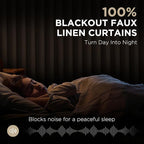 Joydeco Pinch Pleated Curtains - 100% Blackout for Bedroom, Linen Curtains 40" W x 63" L, Thermal Insulated 2 Panels Light Blocking Drapes, Back Tabs for Living Room