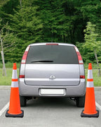 6 Pack Extra Large 36" Inch PVC Traffic Cones with Heavy-Duty Base, High-Visibility All-Weather Safety Cones for Road Construction, Parking Lot, and Garage Use (6, Orange, 36" Extra Large)