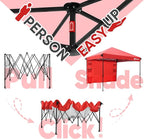 Sekey 10x10 Pop Up Canopy with Pockets Sidewall, One Push Setup Instant Outdoor Gazebo, Instant Easy Up Canopy with UPF50+ Top, 4 Weight Bags for Events, Beach, Patio, Camping