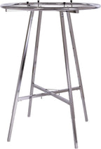 Econoco 36-Inch Folding Round Garment Rack, Adjustable 48–66″ Height Retail Display, Chrome Finish
