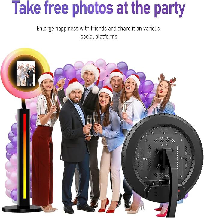 HARZHI Portable Photo Booth Compatible with Ipad 12.9in 10.9in 10.2in,for Ipad Photo Booth Shell Stand Stand Provide Chacktok PhotoBooth Software for Party and Wedding, Flight Case