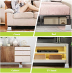 Bed Risers 1 inch, 2 inch, 3 inch, 4 inch, 6 inch, 8 inch Heavy Duty, Oversized Furniture Riser for Couch Sofa Table Chair Leg Frame Dorm, Support up to 6000 Lbs (White 4 Pack, 4 inch)