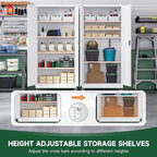 Letaya Metal Garage Storage Cabinets with Lock Door and Adjustable Shelves, Steel Tool Cabinets for Home,Office,Warehouse Organisieren (White, 75" H)