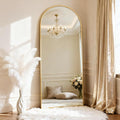 Arched Full Length Mirror 71"x26" - Floor Standing Body Mirror with Aluminum Frame,Leaning Hanging for Bedroom Cloakroom Living Room Gold