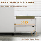 3 Drawer File Cabinet with Lock and 4 Keys, Mobile Metal Filing Cabinet, File Cabinets for Home Office, Under Desk, Pre-Assembly, File Drawer, Letter/Legal/A4 Hanging File Folders