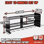 Large Power Tool Organizer Wall Mount, 3-Tier Heavy Duty Metal Loads 260 lbs, 7 Cordless Drill Holder Garage Tool Storage Rack, Utility Shelf for Workshop Shed Basement, Gifts for Men Dad Christmas
