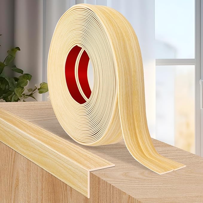 Flexible Wall Corner Protector Moulding Trim Peel and Stick Wall Corner Guards Edge Protector Self Adhesive Molding Trim Strip for Edge Ceiling (Original Wood Grain, 1.6 in x 40 Ft)